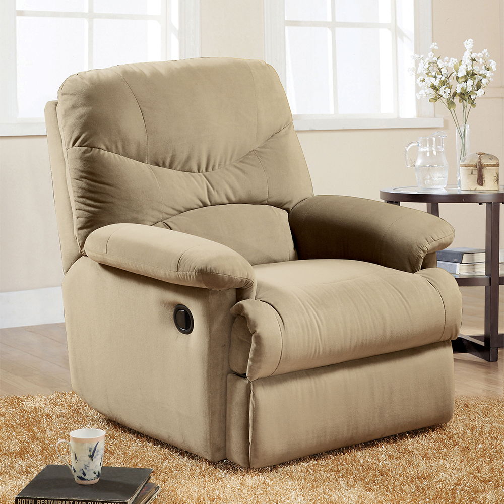 Arcadia - Motion Recliner - Beige Microfiber