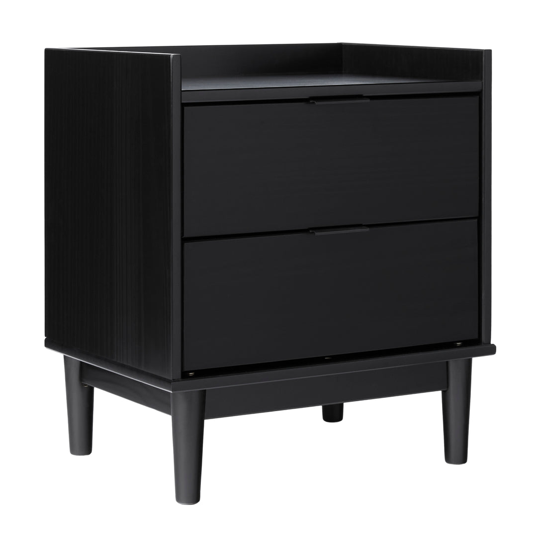 Illuminated Solid Wood Nightstand with 2 Drawers