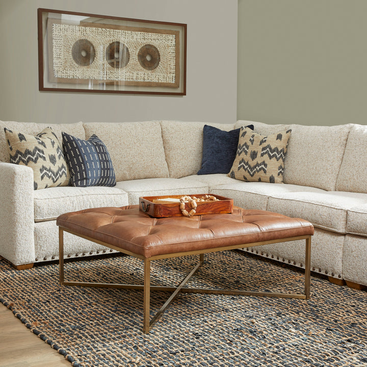 Hamilton  Square Upholstered Ottoman  Chestnut