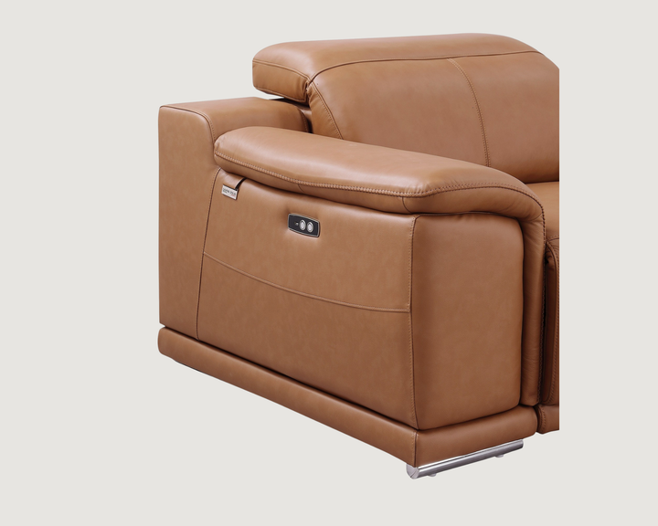 DivanItalia Cognac 5-Piece Power Reclining Sectional