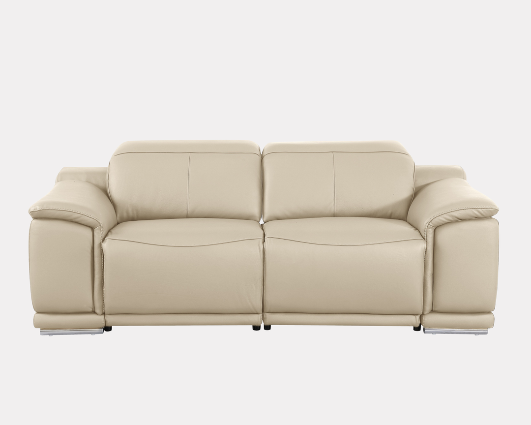 DivanItalia 9762 Beige Italian Leather Modular Loveseat
