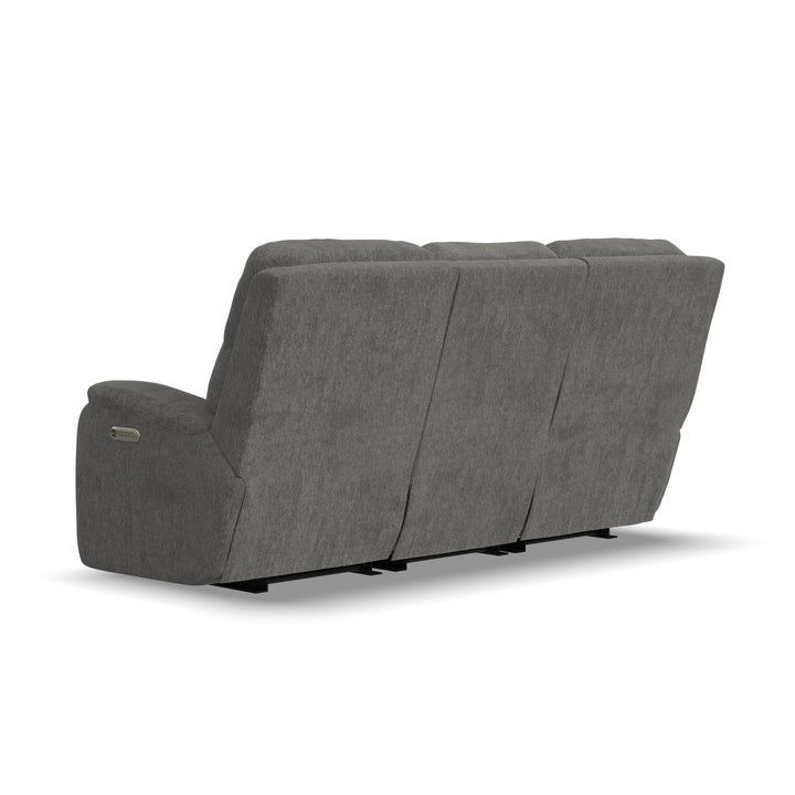 Flexsteel 2860-62L Penn  Power Reclining Sofa With Power Headrests & Lumbar  Dark Gray