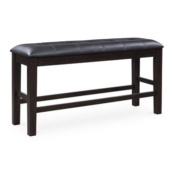 Haddigan - Double Counter Height Upholstered Bench - Dark Brown