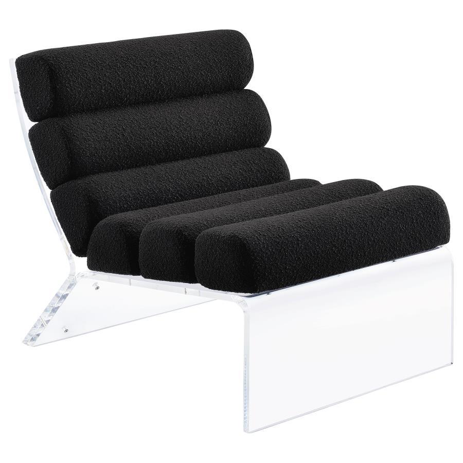 Coaster Furniture Serreta - Boucle Upholstered Armless Acrylic Chair - Black
