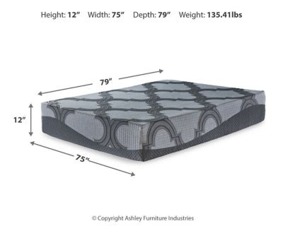 12 Inch Ashley Hybrid King Mattress - Gray Hybrid Mattress modern furniture Contempo Furniture
