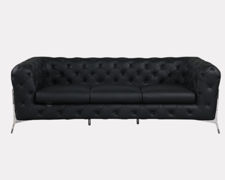 DivanItalia 970 Italian Leather Black Sofa