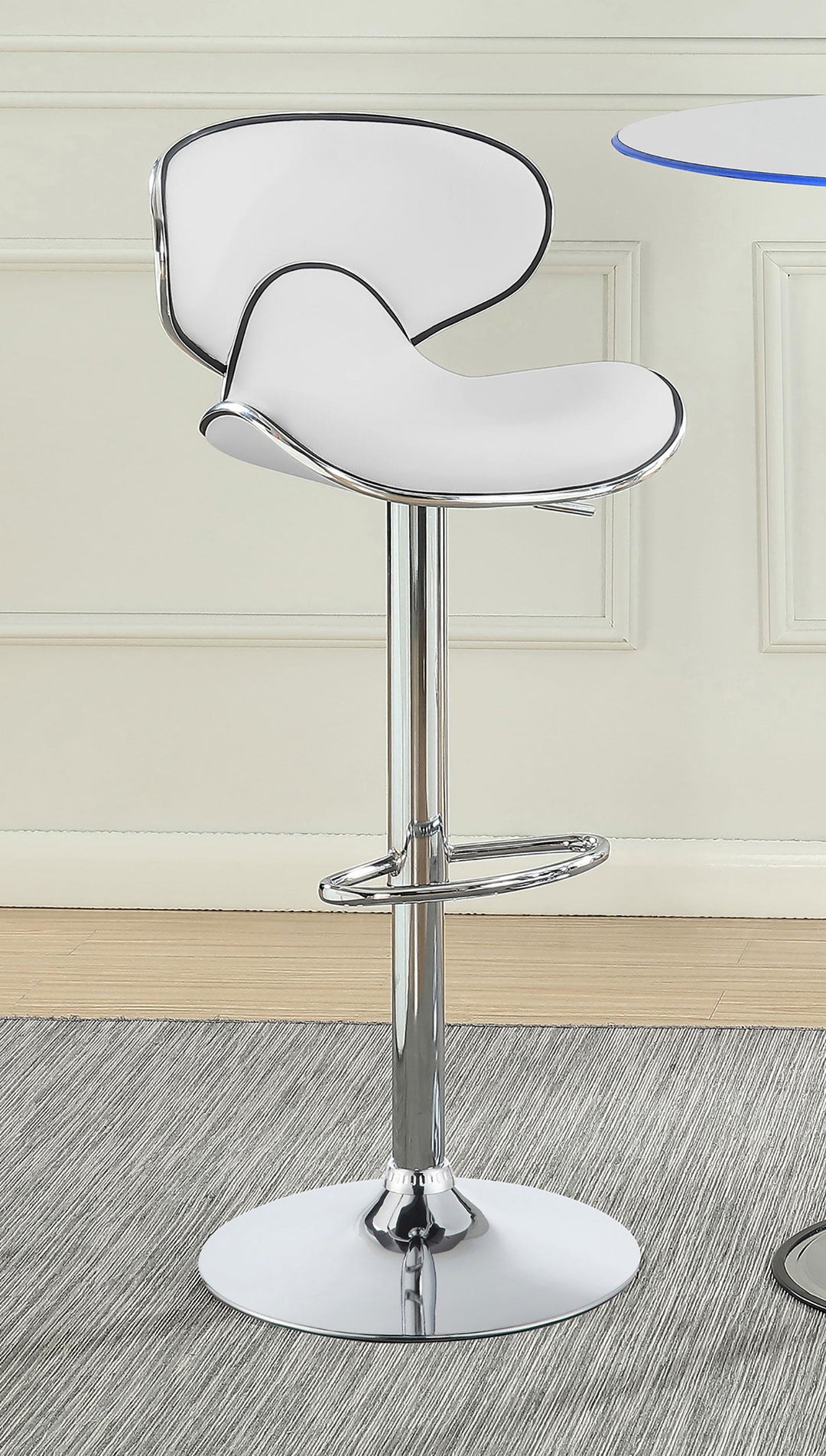 Coaster Furniture 120389 Edenton Upholstered Adjustable Bar Stool White