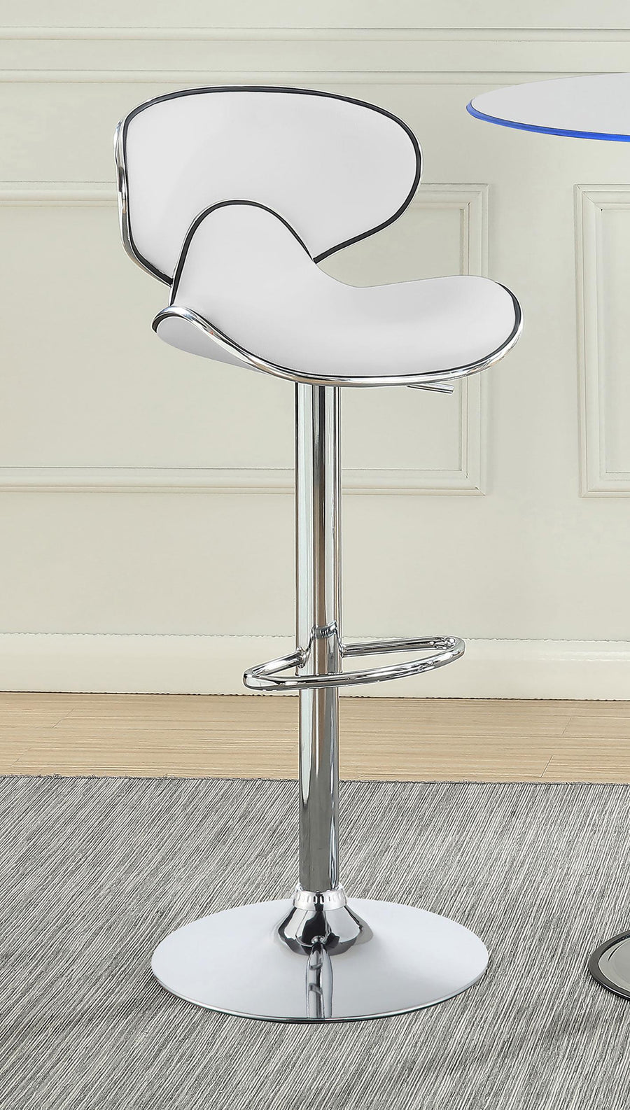 Coaster Furniture 120389 Edenton Upholstered Adjustable Bar Stool White