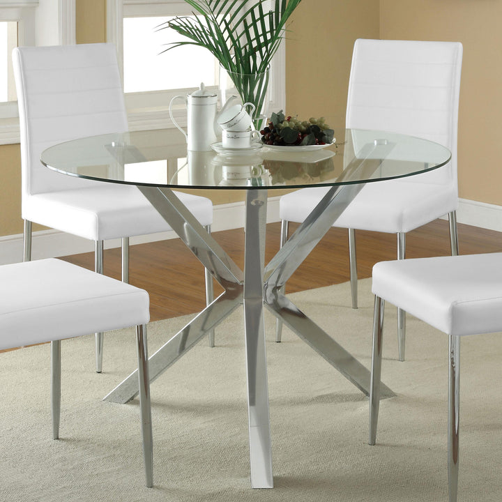coaster-furniture-120760-vance-round-41-inch-glass-top-asterisk-dining-table-chrome