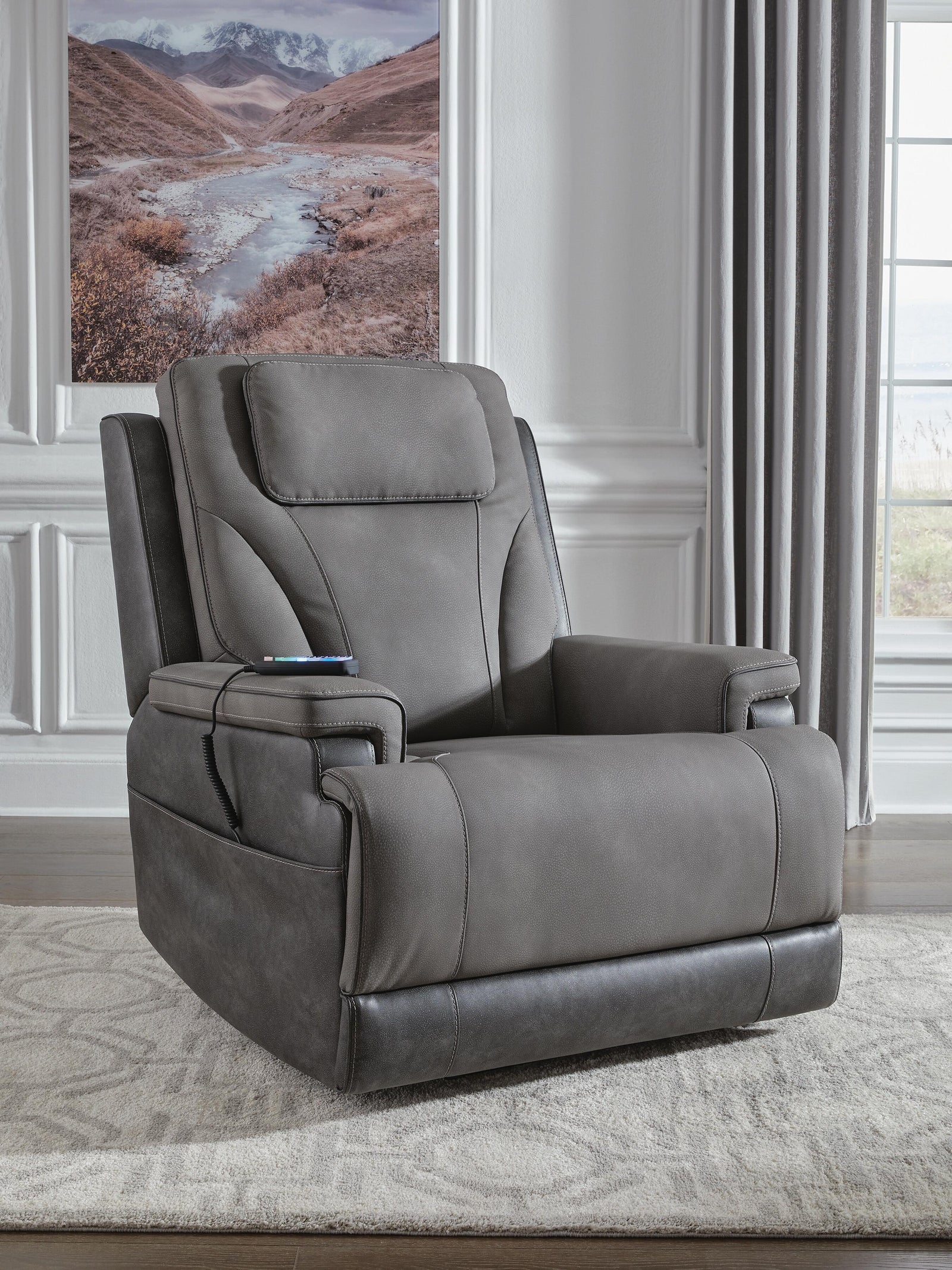 4Z-Peaceful Pause Power Lift Recliner - Dark Gray (2)