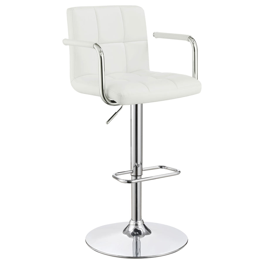 Coaster Furniture 121097 Palomar Adjustable Height Bar Stool White and Chrome