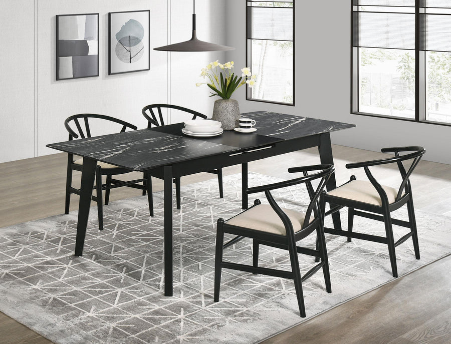 coaster-furniture-121251-s5-crestmont-5-piece-extension-leaf-dining-table-set-black