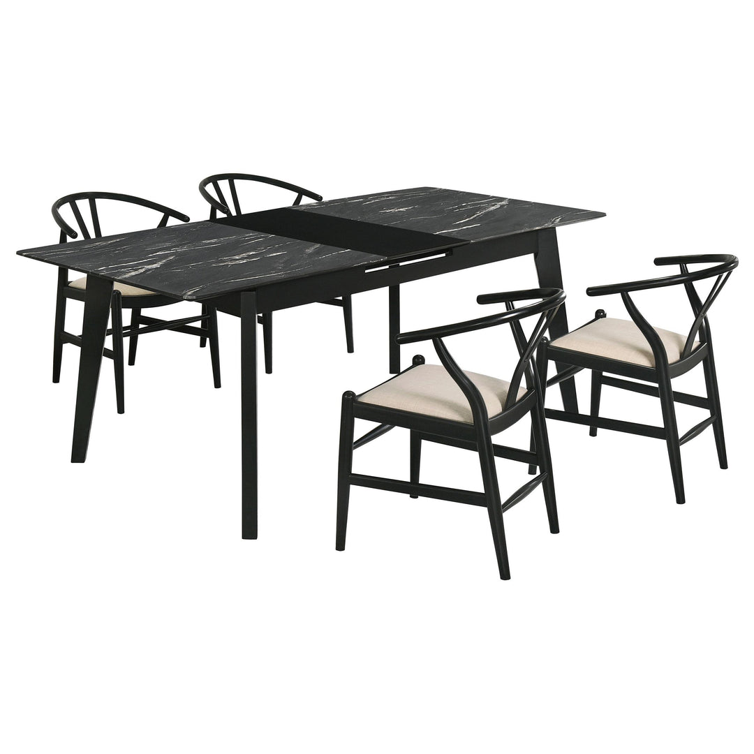 coaster-furniture-121251-s5-crestmont-5-piece-extension-leaf-dining-table-set-black