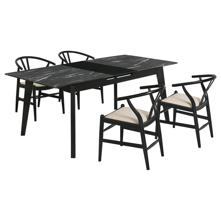 coaster-furniture-121251-s5-crestmont-5-piece-extension-leaf-dining-table-set-black