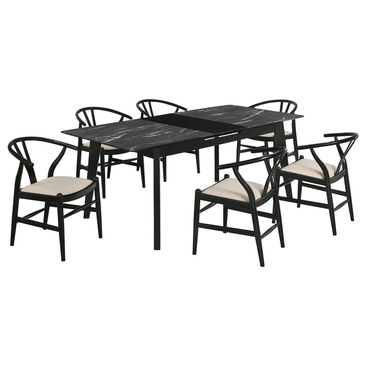 coaster-furniture-121251-s7-crestmont-7-piece-extension-leaf-dining-table-set-black