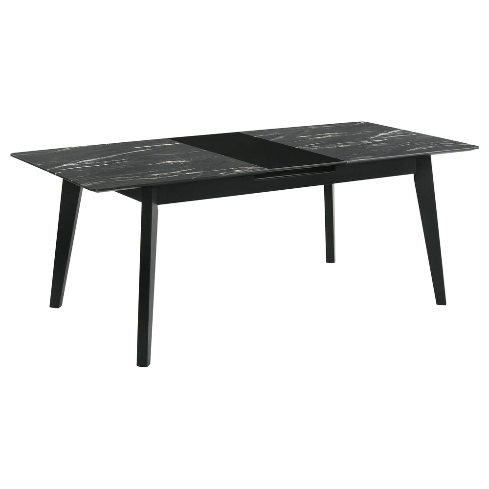 Coaster Furniture 121251 Crestmont 78-inch Extension Dining Table Black Faux Marble