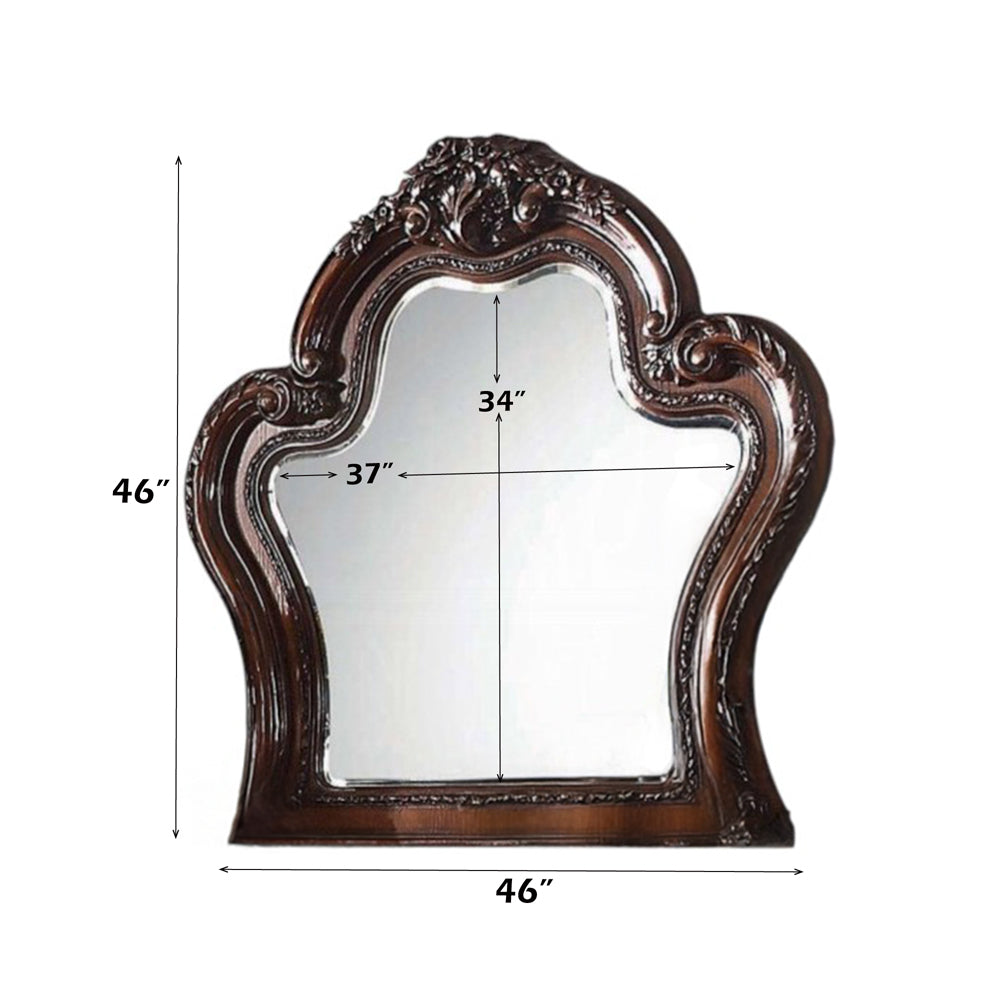 Dresden Mirror in Cherry Oak - dimensions