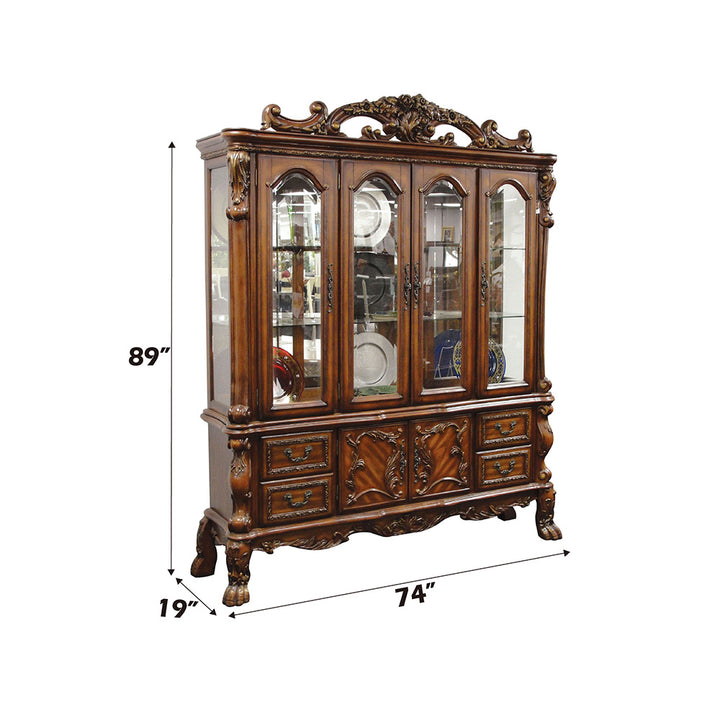 Dresden Hutch &amp; Buffet in Cherry Oak