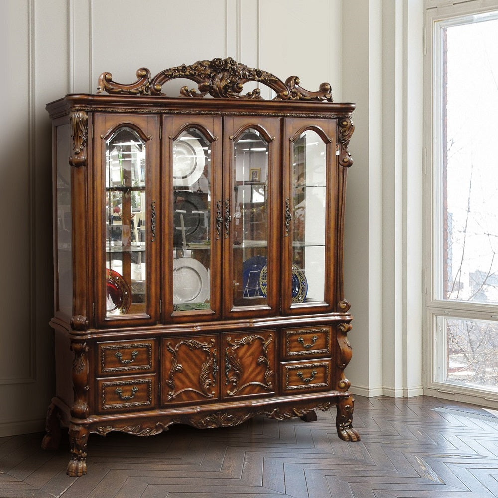 Dresden Hutch & Buffet in Cherry Oak