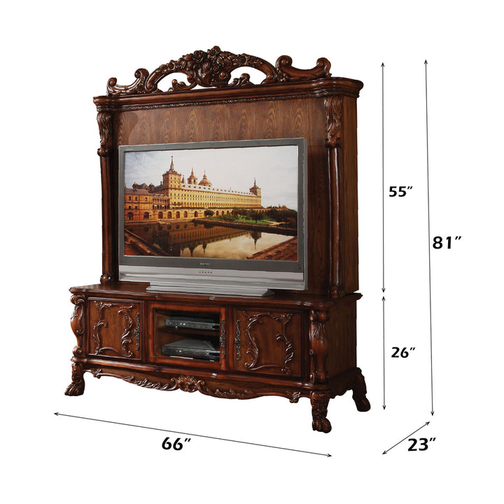 Dresden Entertainment Center in Cherry Oak - dimensions
