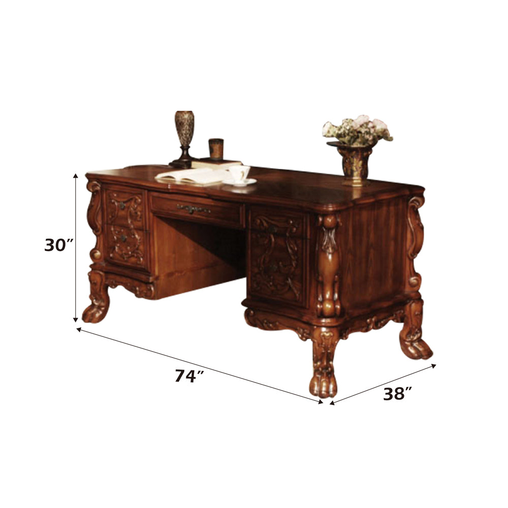 Dresden Executive Writing Desk in Cherry Oak - dimensions