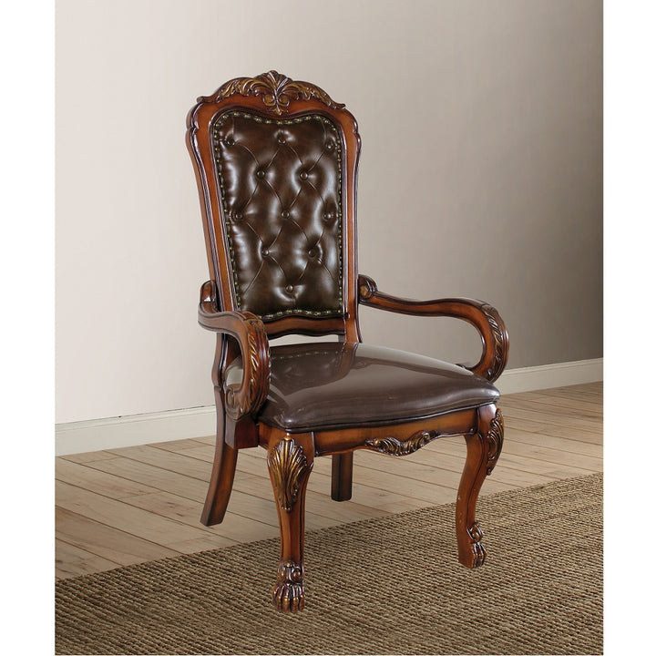 Dresden Executive Office Chair in Synthetic Leather &amp; Cherry Oak Finish