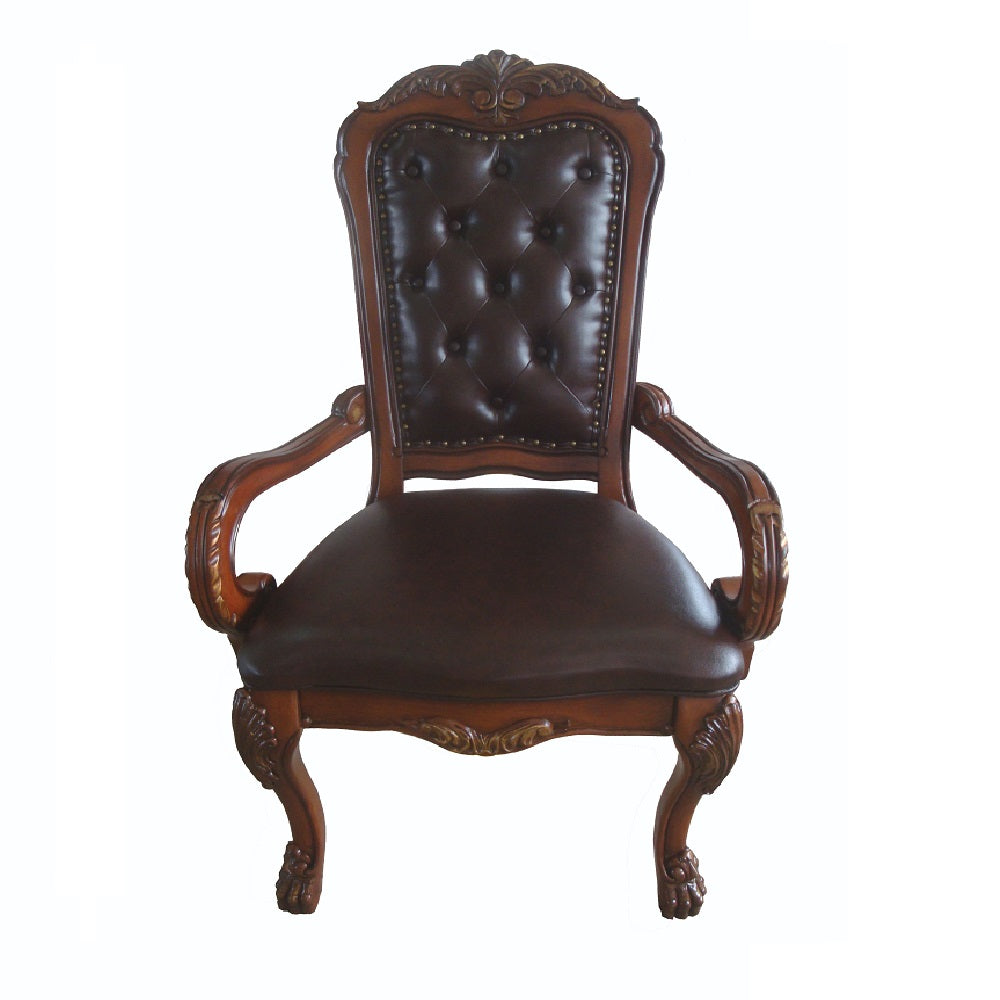 Dresden Executive Office Chair in Synthetic Leather & Cherry Oak Finish