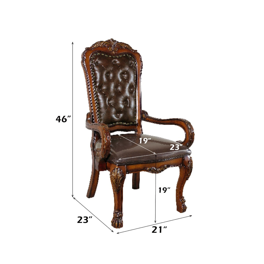 Dresden Executive Office Chair in Synthetic Leather & Cherry Oak Finish