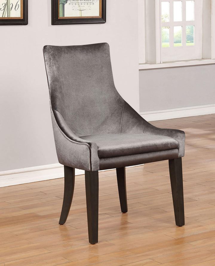 Coaster Furniture 121714 Phelps Velvet Upholstered Dining Side Chair Grey
