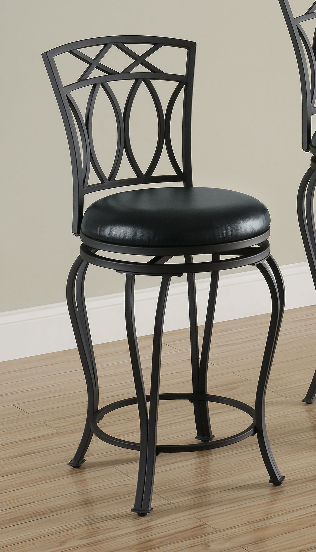 Adamsville - Upholstered Swivel Counter Height Stool - Black
