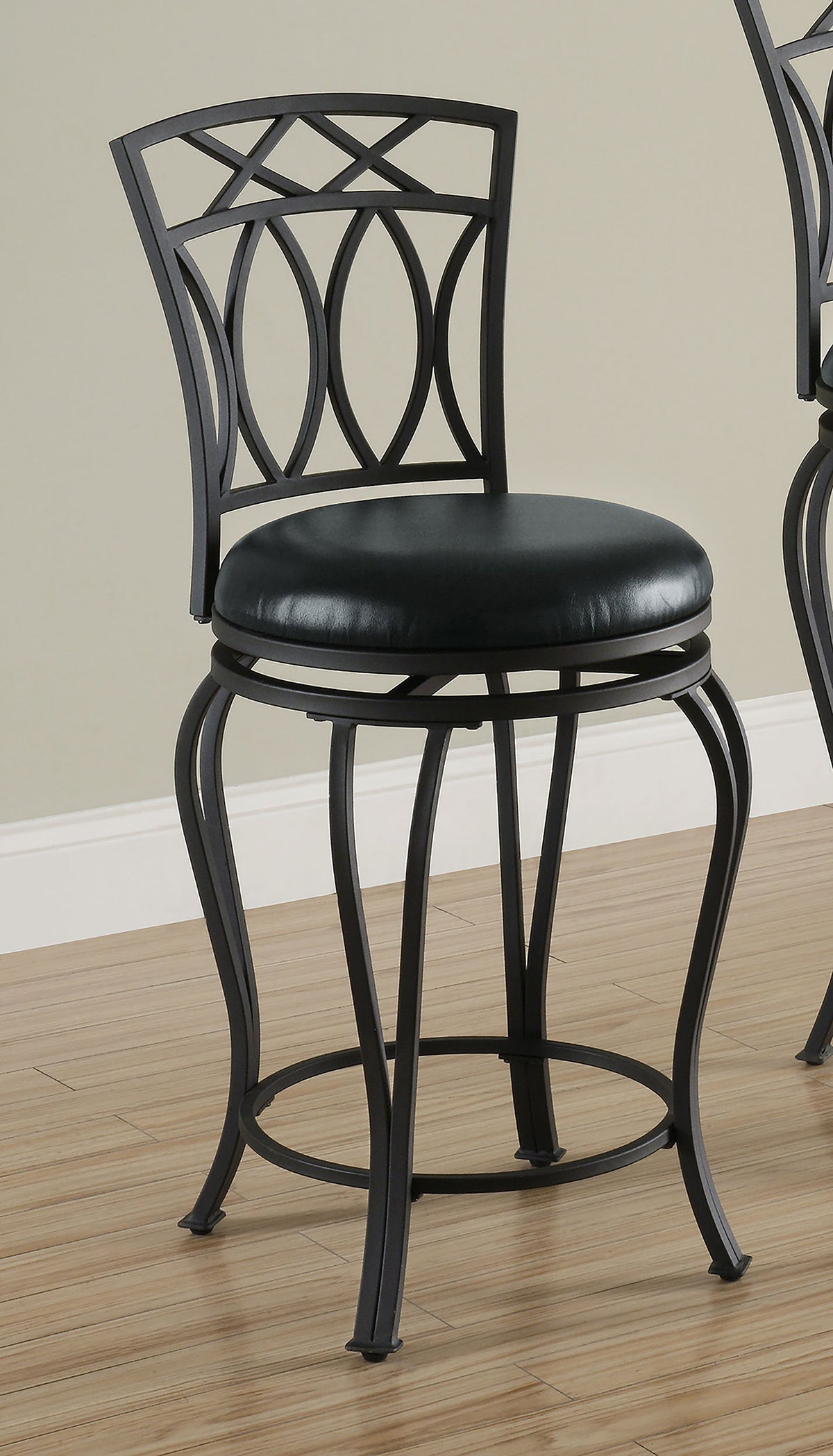 Adamsville - Upholstered Swivel Counter Height Stool - Black
