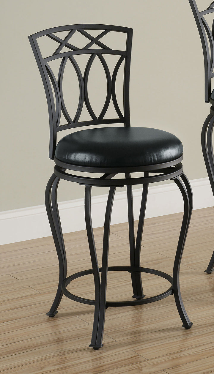 Adamsville - Upholstered Swivel Counter Height Stool - Black