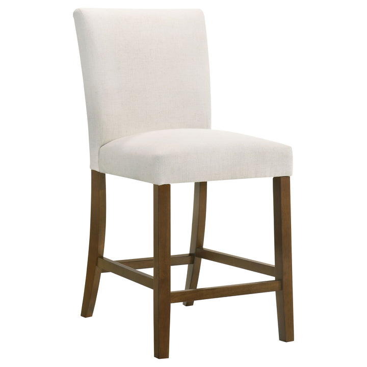Paxton - 5 Piece Round Glass Top Counter Height Dining Set - Beige