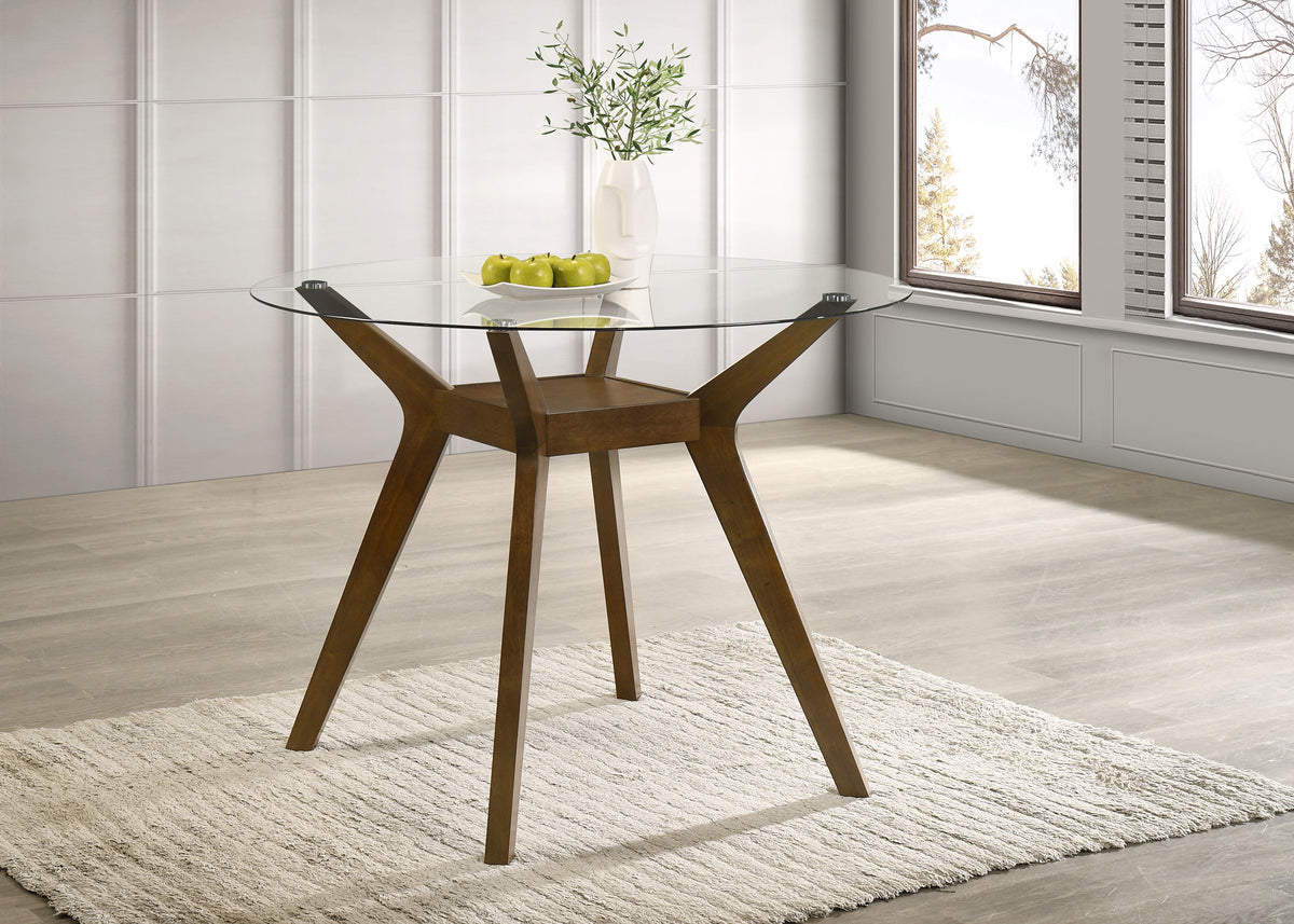 Paxton - Round 48-inch Glass Top Counter Height Dining Table - Brown