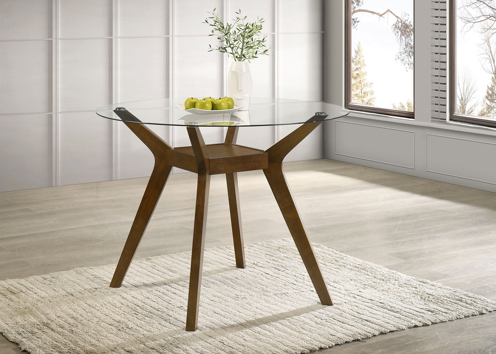 Paxton - Round 48-inch Glass Top Counter Height Dining Table - Brown