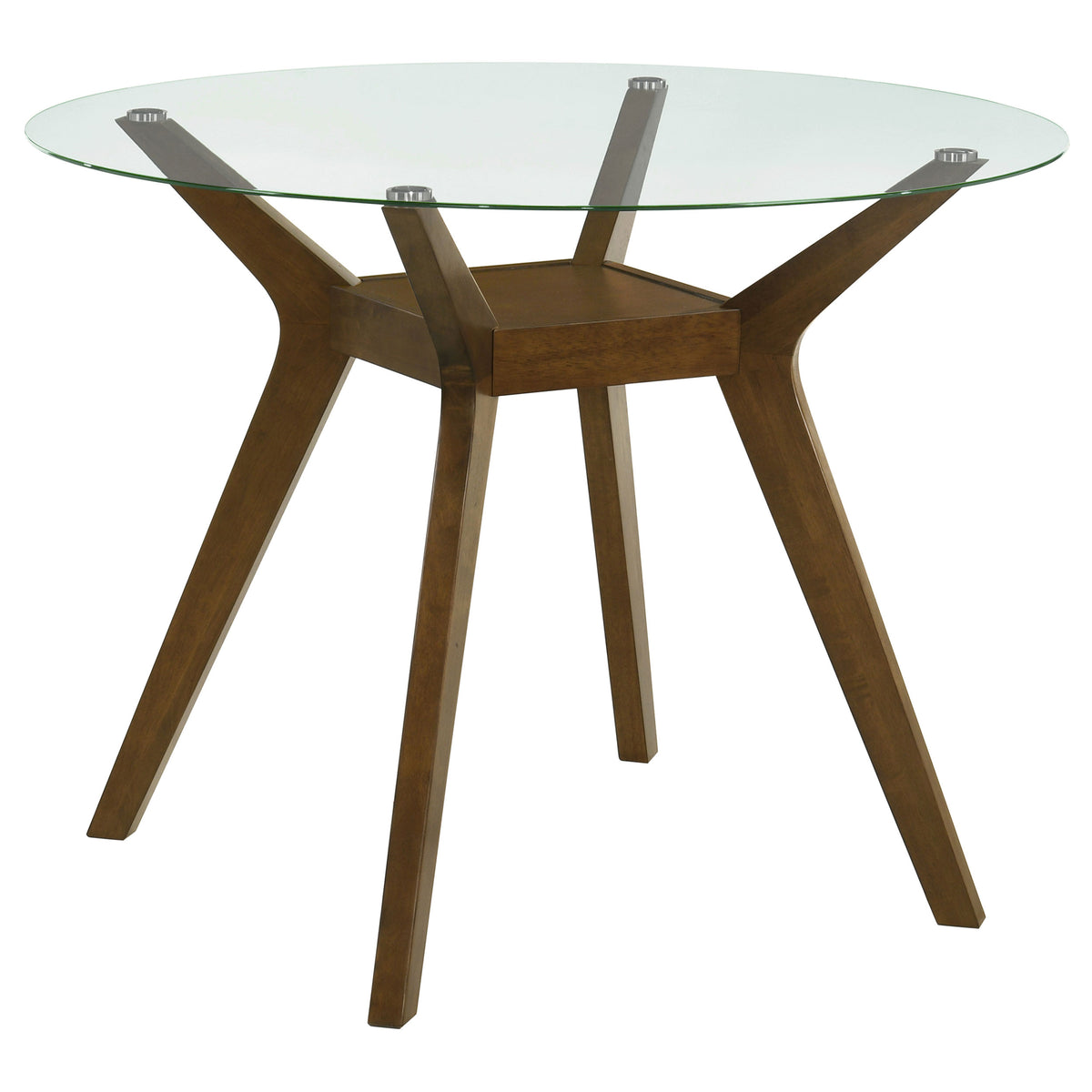 Paxton - Round 48-inch Glass Top Counter Height Dining Table - Brown