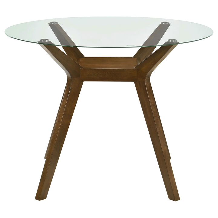 Paxton - Round 48-inch Glass Top Counter Height Dining Table - Brown
