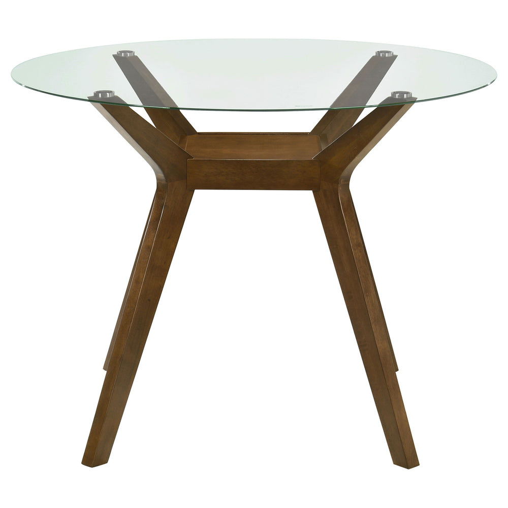 Paxton - Round 48-inch Glass Top Counter Height Dining Table - Brown