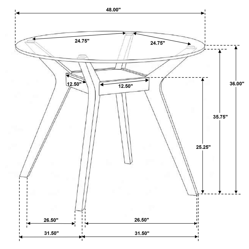 Paxton - Round 48-inch Glass Top Counter Height Dining Table - Brown