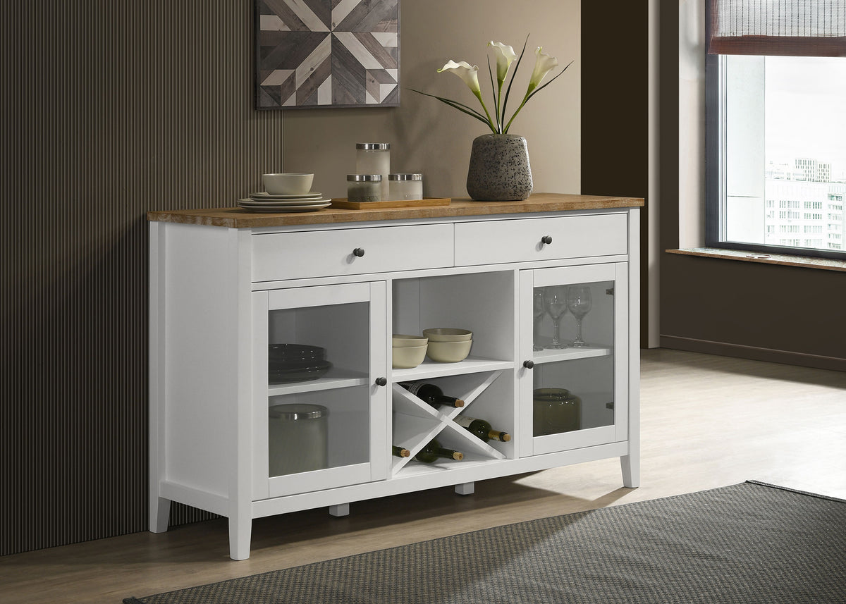 Hollis - 2-Door Dining Sideboard Buffet Storage Cabinet - White