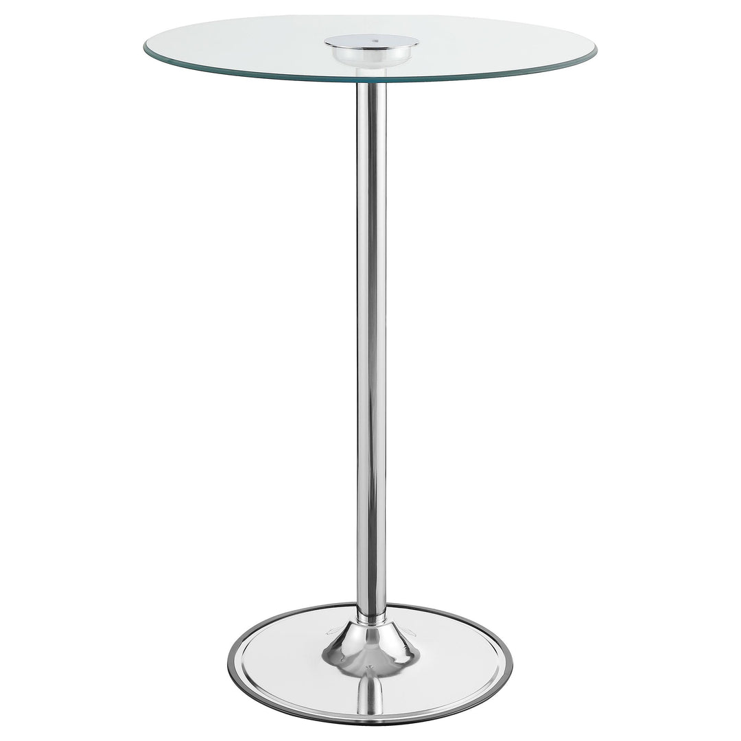 Coaster Furniture 122400 Thea Round 28-inch Glass Top LED Bistro Bar Table Chrome