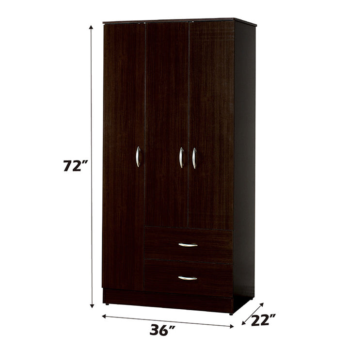 Olean Wardrobe in Espresso - dimensions