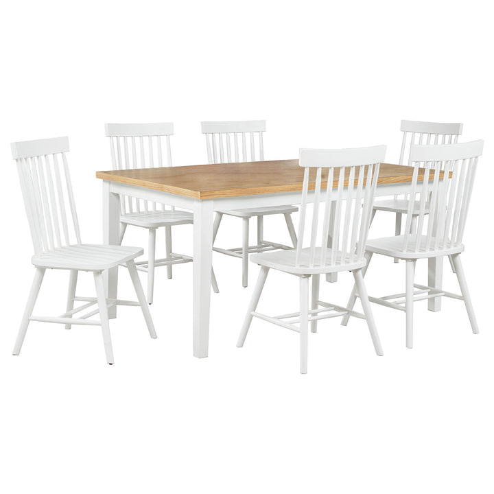 Andrews - 7 Piece Rectangular Dining Set - White And Light Ash