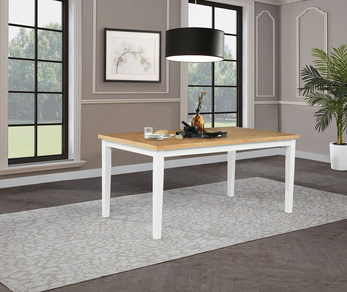 Andrews - 66" Rectangular Dining Table - Light Ash And White