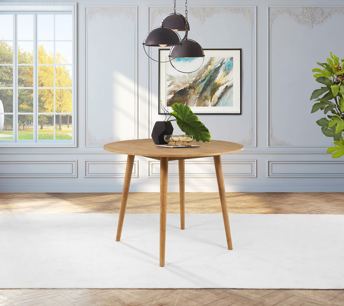 Andrews - 48" Round Counter Height Dining Table - Light Ash
