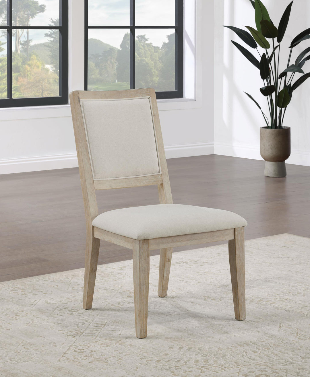 Coaster Furniture 123122 Trofello Cushioned Dining Side Chair White Washed
