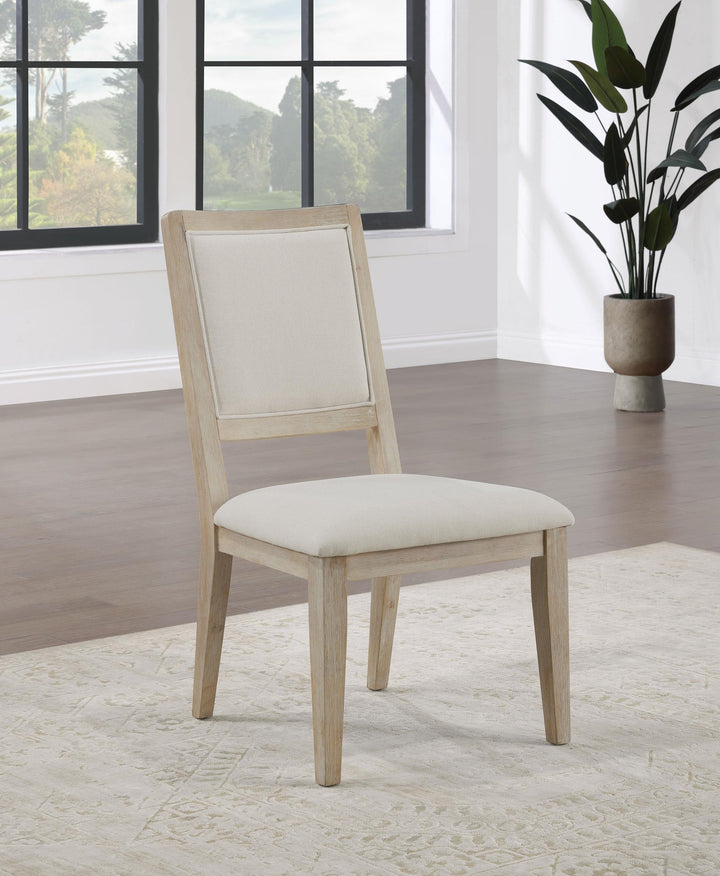 Coaster Furniture 123122 Trofello Cushioned Dining Side Chair White Washed