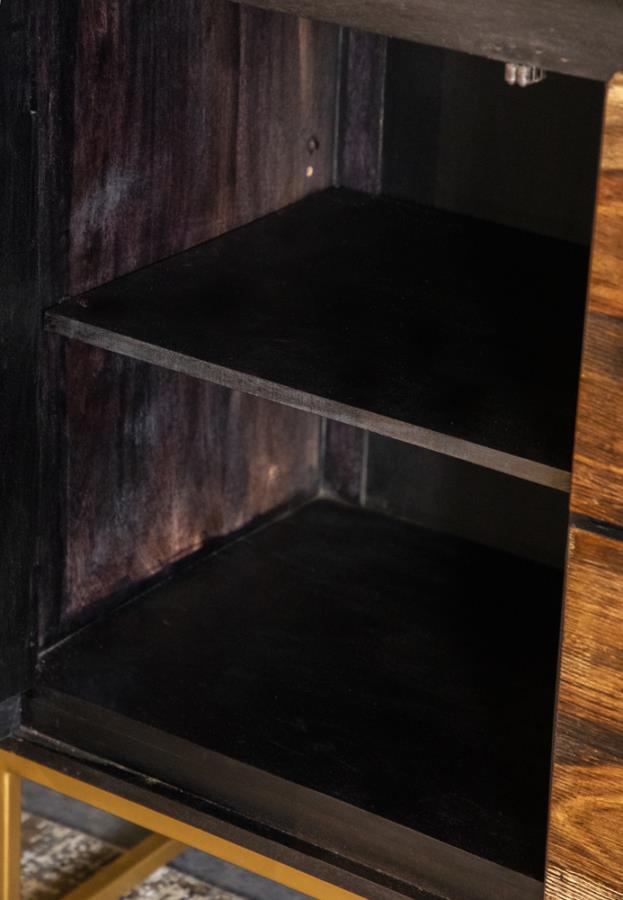 Zara - 2-Door Wood Accent Storage Cabinet - Black Walnut