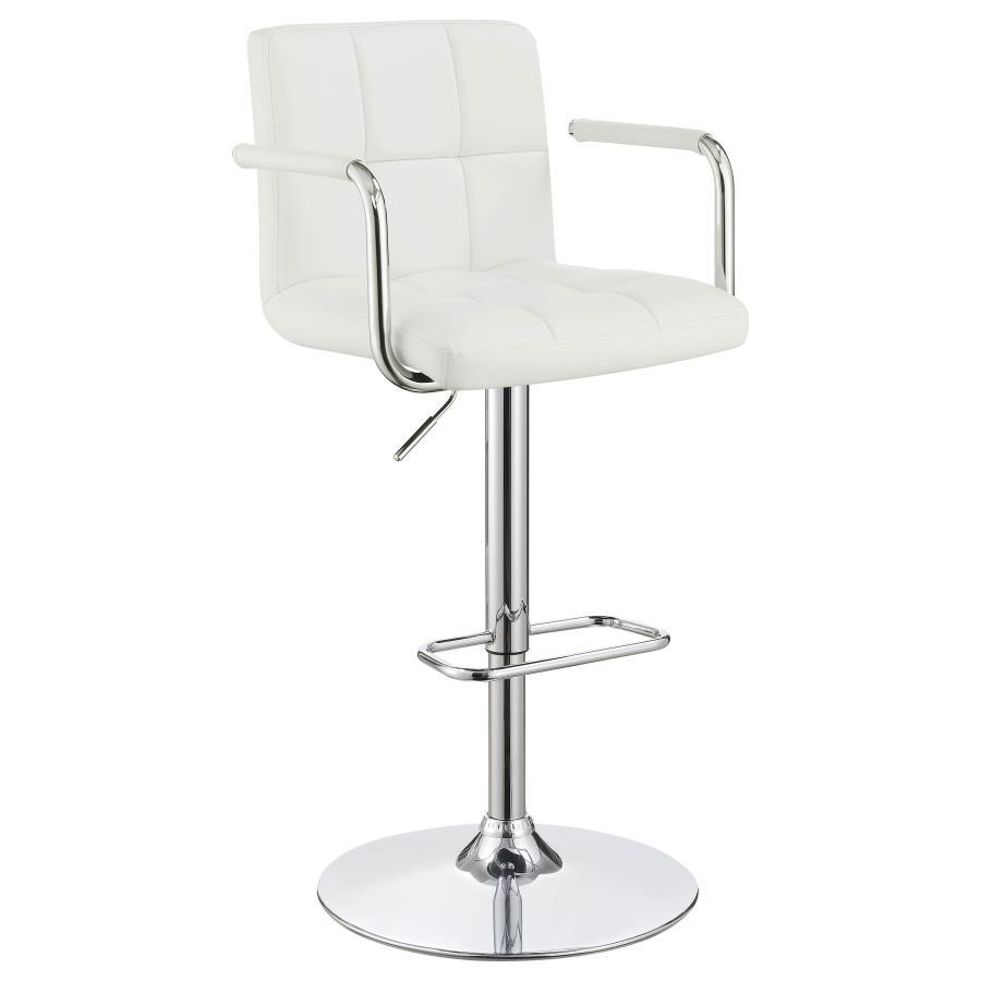 Coaster Furniture Palomar - Adjustable Height Bar Stool - White And Chrome