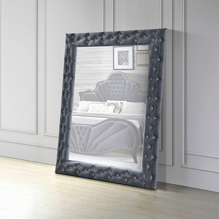 Dante - Accent Floor Mirror - Gray Velvet
